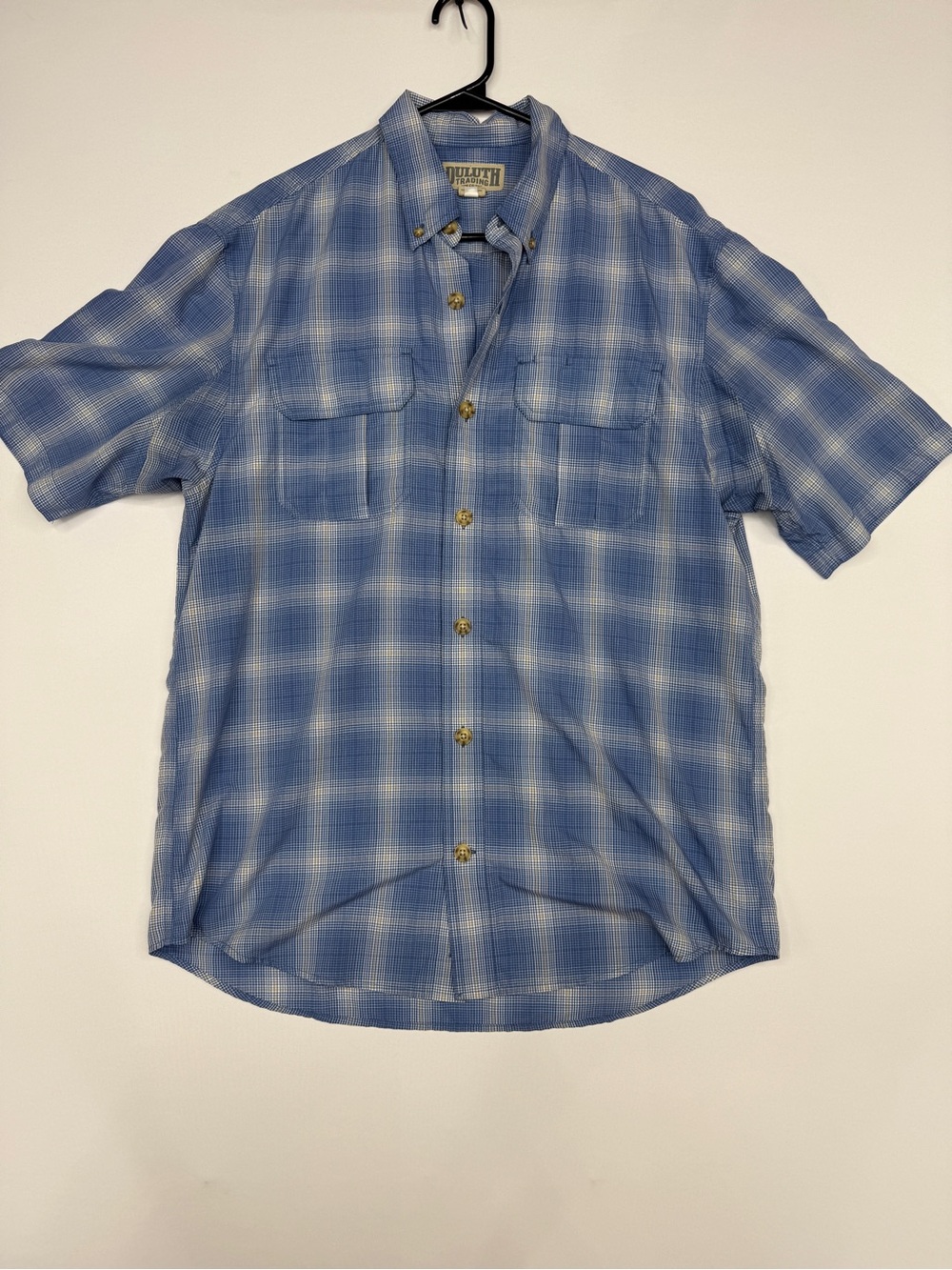 Duluth Trading Co Men's Armachillo Plaid Short Sleeve Fishing Shirt